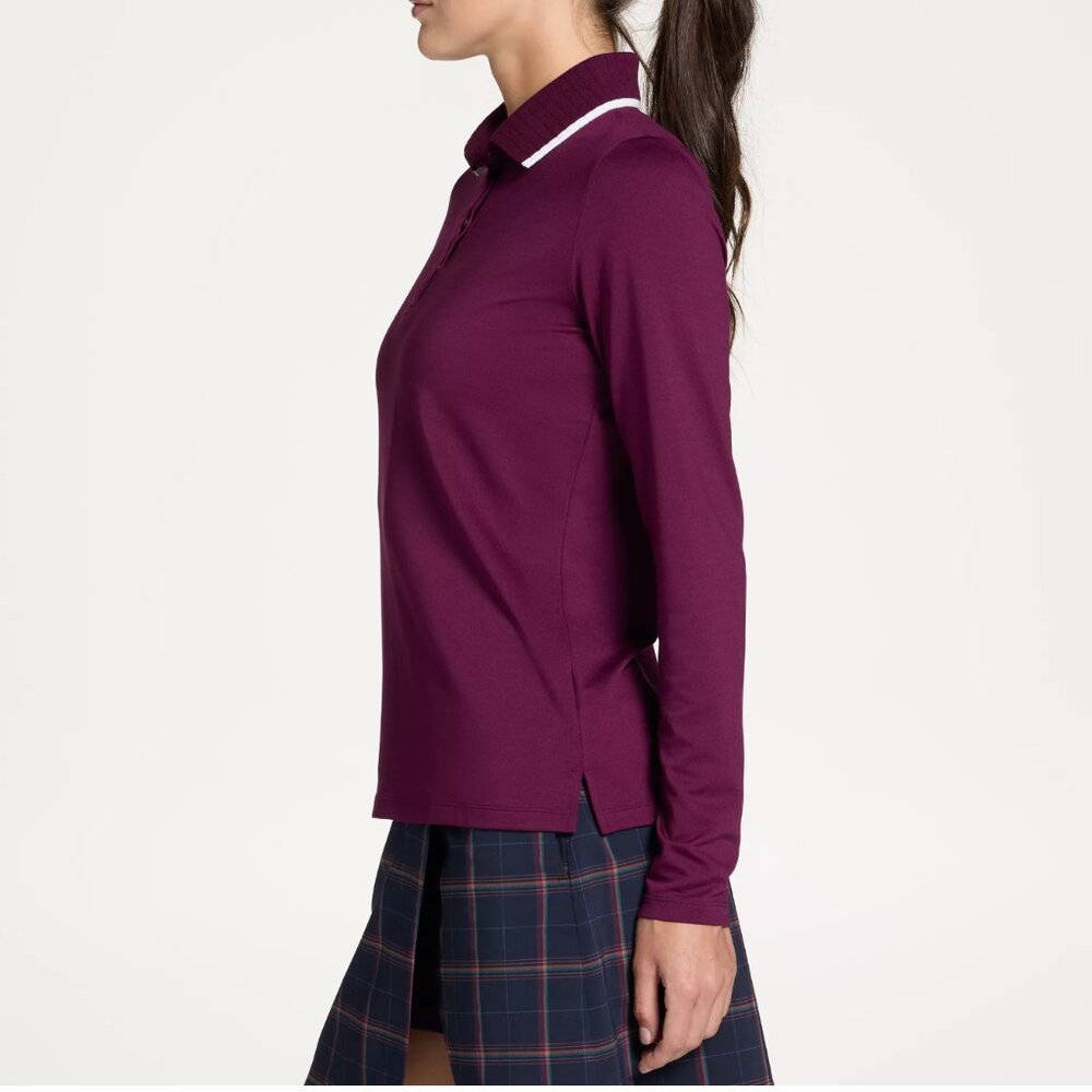 NWT Walter Hagan Clubhouse Long Sleeve Polo in Beet - Picture 3 of 9